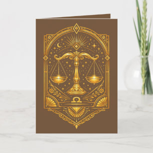 Cartes Pour Fêtes Annuelles Créez Votre Propre Élégante Balance Libra Art Déco