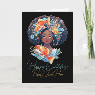 Cartes Pour Fêtes Annuelles Créez Votre Propre Femme Afro-Américaine Poissons