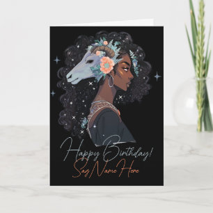 Cartes Pour Fêtes Annuelles Créez Votre Propre Femme Afro-Américaine Sagittair