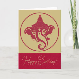 Cartes Pour Fêtes Annuelles Créez votre propre Ganesh rouge et or
