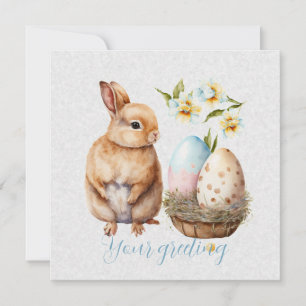 Cartes Pour Fêtes Annuelles Créez votre propre lapin et œufs avec des fleurs s