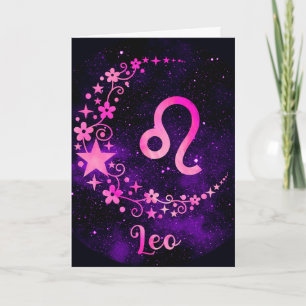 Cartes Pour Fêtes Annuelles Créez Votre Propre Lion Zodiacal Céleste Violet
