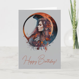 Cartes Pour Fêtes Annuelles Créez votre propre lune d'automne de Boho Floral
