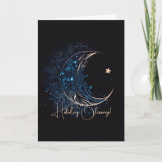 Cartes Pour Fêtes Annuelles Créez votre propre lune mystique bleue et dorée