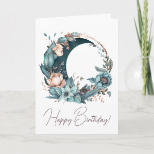 Cartes Pour Fêtes Annuelles Créez votre propre lune Turquoise et Pêchez-la