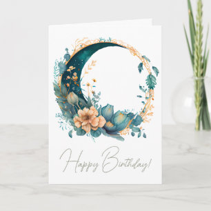 Cartes Pour Fêtes Annuelles Créez votre propre lune Turquoise et Pêchez-la