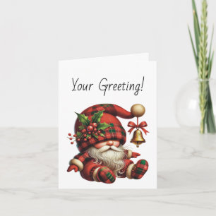 Cartes Pour Fêtes Annuelles Créez votre propre lutin de Noël à carreaux Père N