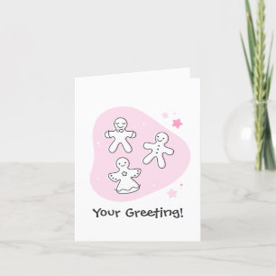Cartes Pour Fêtes Annuelles Créez votre propre pain d'épices rétro Pink Noël
