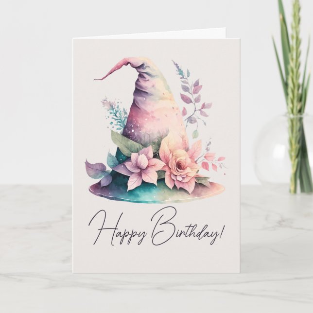 Cartes Pour Fêtes Annuelles Créez votre propre Pastel Rainbow Witch Casquettes (Devant)