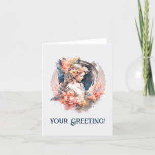 Cartes Pour Fêtes Annuelles Créez votre propre pêche Rose Noël Angel