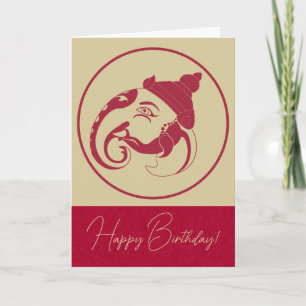 Cartes Pour Fêtes Annuelles Créez votre propre profil Red & Gold Ganesh