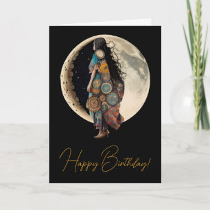 Cartes Pour Fêtes Annuelles Créez votre propre promenade de lune fleurie Boho