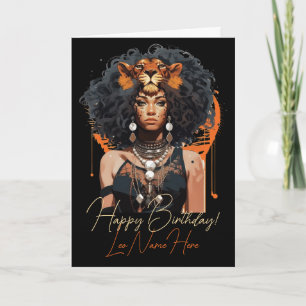 Cartes Pour Fêtes Annuelles Créez Votre Propre Reine Afro-Américaine Lion