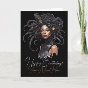 Cartes Pour Fêtes Annuelles Créez Votre Propre Reine Afro-Américaine Scorpion