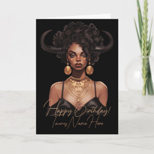 Cartes Pour Fêtes Annuelles Créez Votre Propre Reine Afro-Américaine Taureau