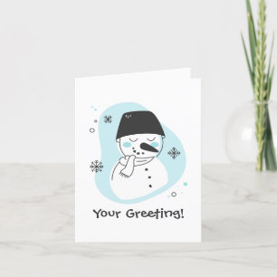 Cartes Pour Fêtes Annuelles Créez votre propre rétro Snowman Bleu Noël