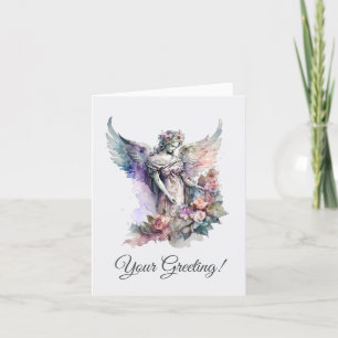 Cartes Pour Fêtes Annuelles Créez votre propre Rose romantique Ange Noël