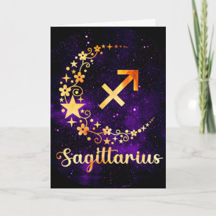 Cartes Pour Fêtes Annuelles Créez votre propre Sagittaire céleste violet