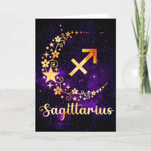 Cartes Pour Fêtes Annuelles Créez votre propre Sagittaire céleste violet
