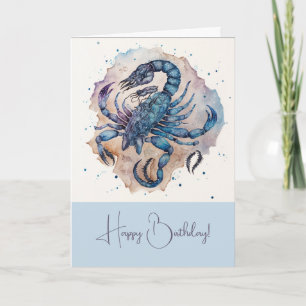 Cartes Pour Fêtes Annuelles Créez votre propre Scorpio Mystique Or & Bleu