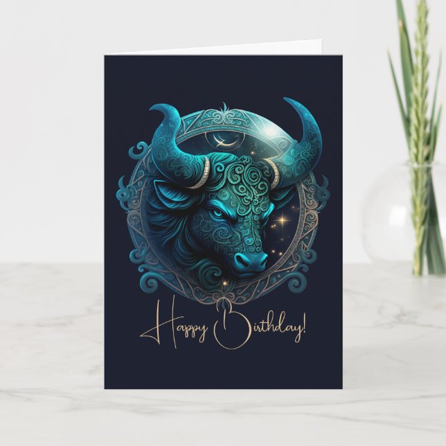 Cartes Pour Fêtes Annuelles Créez votre propre zodiaque du Taurus céleste (Devant)