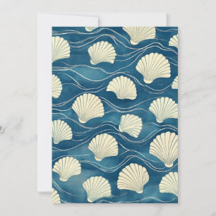 Cartes Pour Fêtes Annuelles Crème Aquarelle Côtière de Plage Coquillages Vide