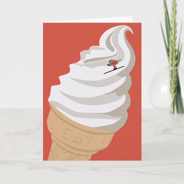Cartes Pour Fêtes Annuelles Crème de glace Père Noël (Devant)