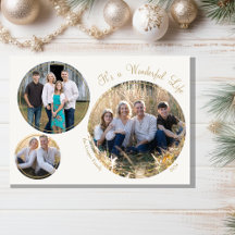 Crème Élégante minimaliste Noël Trois photos
