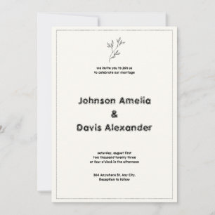 Cartes Pour Fêtes Annuelles Crème et minimaliste noir