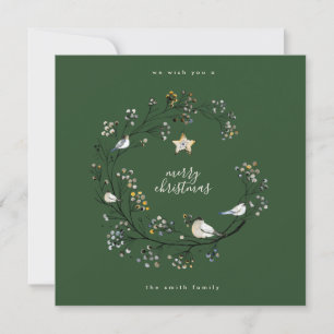 Cartes Pour Fêtes Annuelles Crème et verdure hiver de Noël   nouvel an