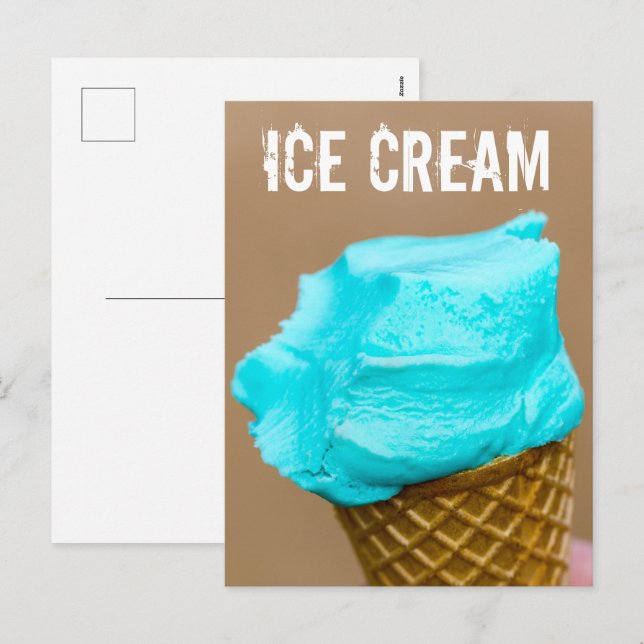 Cartes Pour Fêtes Annuelles Crème glacée avec macro gaufre (Devant / Derrière)