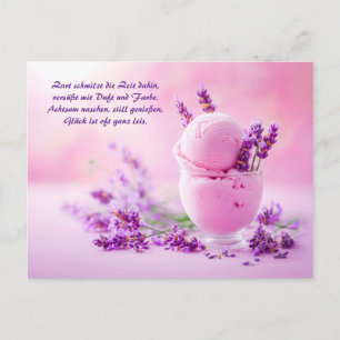 Cartes Pour Fêtes Annuelles Crème glacée lavande avec fleurs sur rose