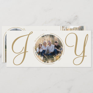 Cartes Pour Fêtes Annuelles Crème Gold Elegant minimaliste Noël Joie Photo