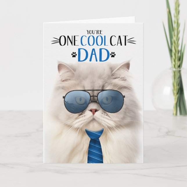 Cartes Pour Fêtes Annuelles Crème Perse Chat Fête des pères Un Cool Chat (Devant)
