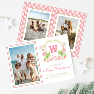 Cartes Pour Fêtes Annuelles Crête de monogramme de casse-noisette Palm Beach r