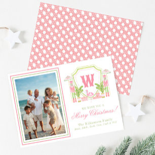 Cartes Pour Fêtes Annuelles Crête de monogramme de casse-noisette Palm Beach r