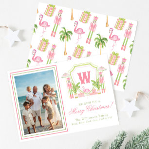 Cartes Pour Fêtes Annuelles Crête de monogramme de casse-noisette Palm Beach r