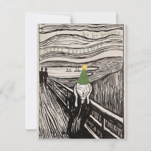 Cartes Pour Fêtes Annuelles Cri de Noël Drôle Sombre Vacances Rétro Satire