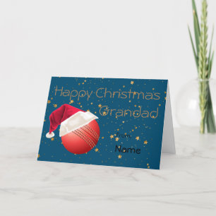 Cartes Pour Fêtes Annuelles Cricket Grandad Sports Christmas Personalized