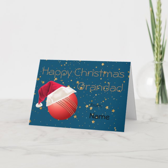 Cartes Pour Fêtes Annuelles Cricket Grandad Sports Christmas Personalized (Devant)