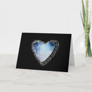 Cartes Pour Fêtes Annuelles Cristal bleu Coeur Abstrait Romance Valentine Amou
