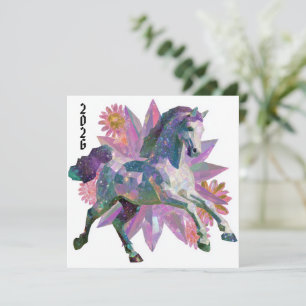 Cartes Pour Fêtes Annuelles Cristal céleste de l'année du Cheval
