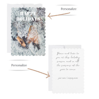 Cartes Pour Fêtes Annuelles cristaux de glace magiques motif avec feuilles tom