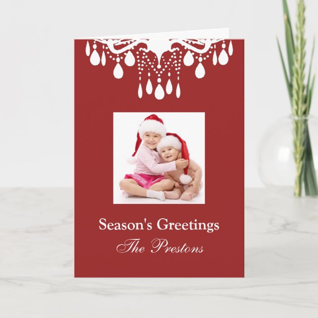 Cartes Pour Fêtes Annuelles Cristaux de vacances (rouge) (Devant)