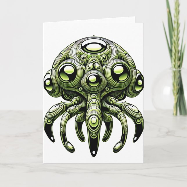 Cartes Pour Fêtes Annuelles Critère Alien de l'espace convivial (Devant)