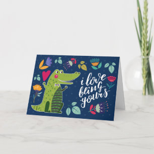 Cartes Pour Fêtes Annuelles Crocodile drôle Saint Valentin