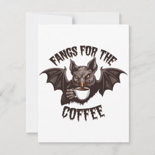 Cartes Pour Fêtes Annuelles Crocs Halloween effrayants pour la caféine du café