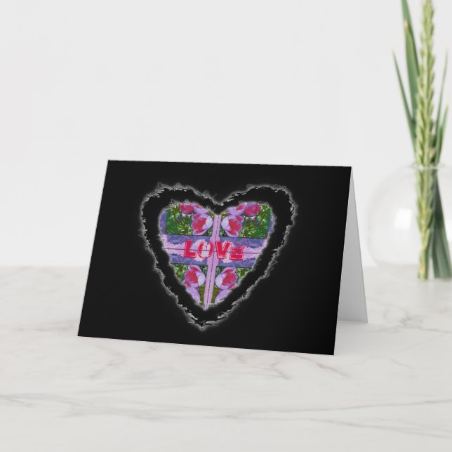 Cartes Pour Fêtes Annuelles Crocus Heart Romance Valentine Love Card (Devant)
