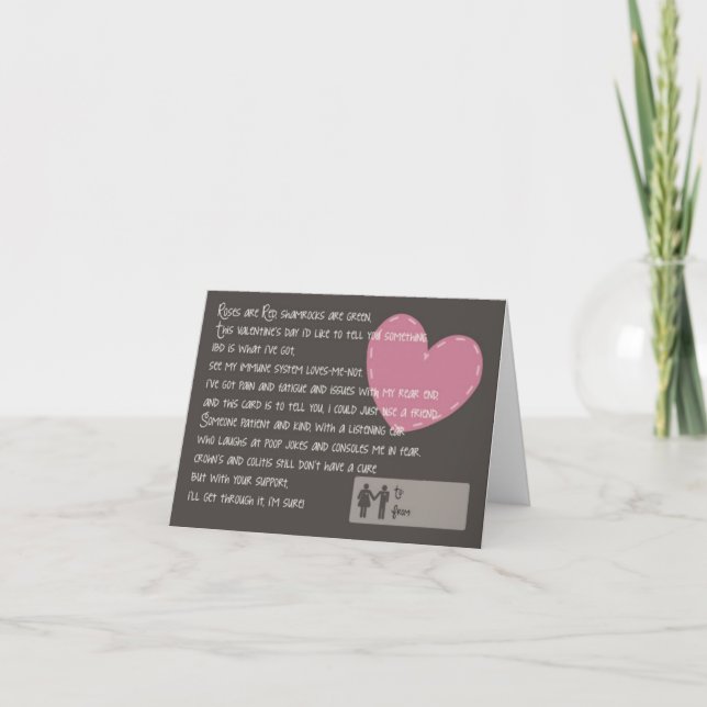 Cartes Pour Fêtes Annuelles Crohn's and Colitis Valentines Cards (Devant)