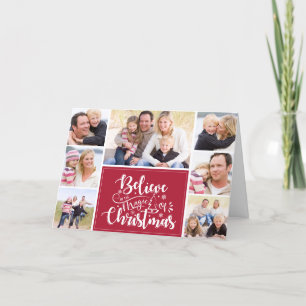 Cartes Pour Fêtes Annuelles Croire à la magie de Noël Photo Folded